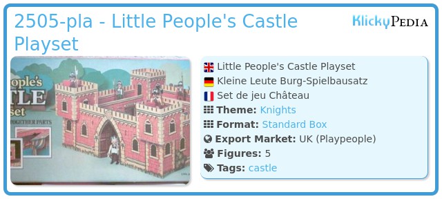 Playmobil 2505-pla - Little People's Castle Playset