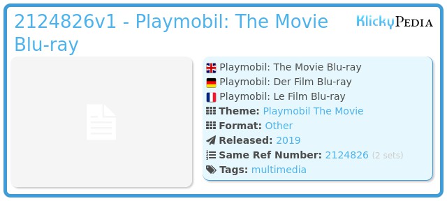 Playmobil 2124826v1 - Playmobil: The Movie Blu-ray