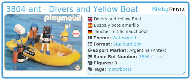 Playmobil 3804-ant - Divers and Yellow Boat