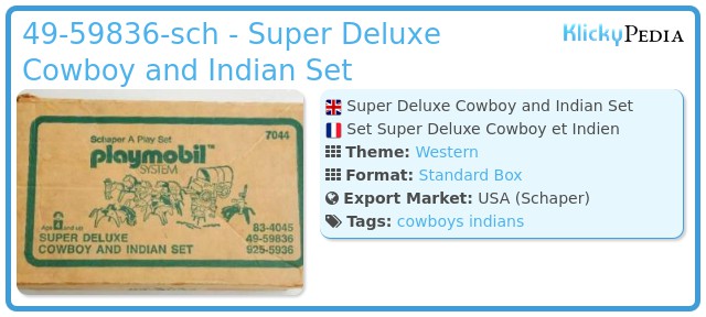 Playmobil 49-59836-sch - Super Deluxe Cowboy and Indian Set