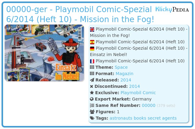 Playmobil 00000-ger - Playmobil Comic-Spezial 6/2014 (Heft 10) - Mission in the Fog!