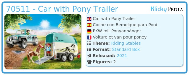 Playmobil 70511 - Car with Pony Trailer
