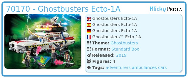 Playmobil 70170 - Ghostbusters Ecto-1A