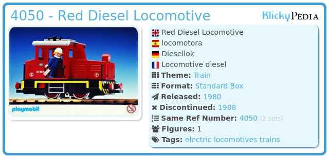 Playmobil 4050 - Red Diesel Locomotive