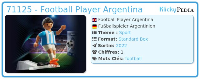 Playmobil 71125 - Football Player Argentina