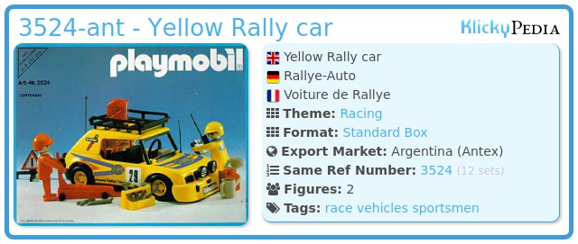Playmobil 3524-ant - Yellow Rally car