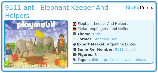 Playmobil 9511-ant - Elephant Keeper And Helpers