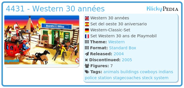 Playmobil 4431 - Western 30 années