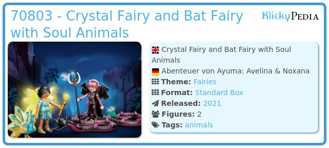 Playmobil 70803 - Crystal Fairy and Bat Fairy with Soul Animals