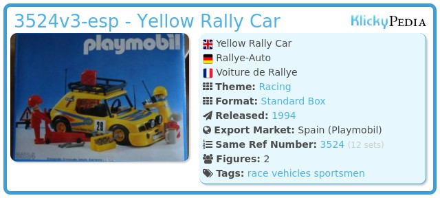 Playmobil 3524v3-esp - Yellow Rally Car