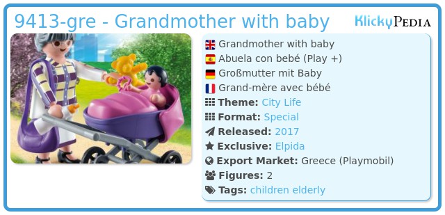 Playmobil 9413-gre - Grandmother with baby