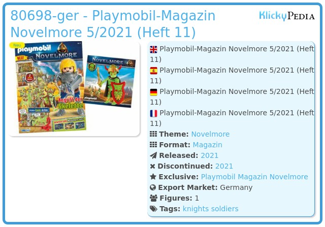Playmobil 80698-ger - Playmobil-Magazin Novelmore 5/2021 (Heft 11)
