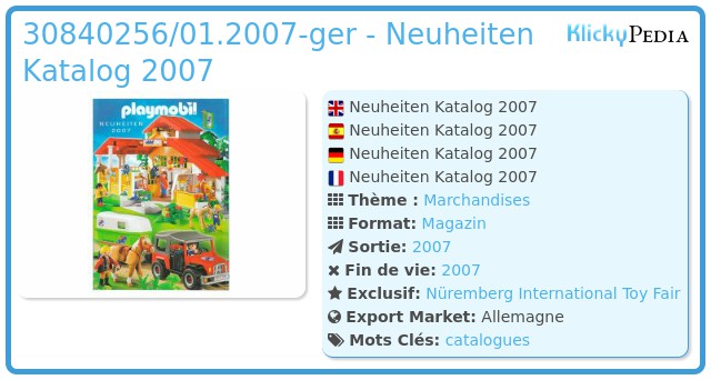 Playmobil 30840256/01.2007-ger - Neuheiten Katalog 2007