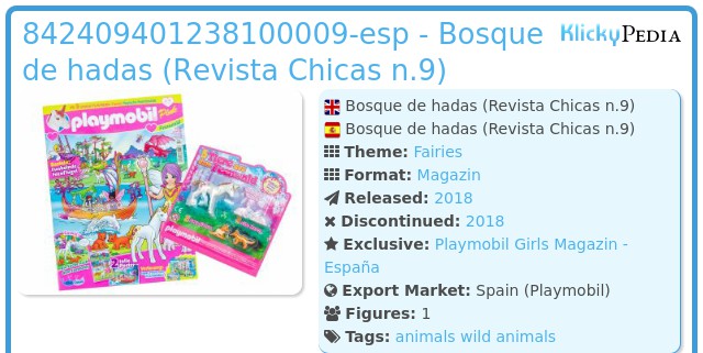 Playmobil 842409401238100009-esp - Bosque de hadas (Revista Chicas n.9)