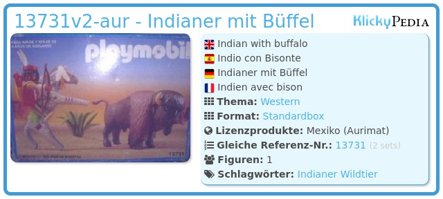 Playmobil 13731v2-aur - Indianer mit Büffel