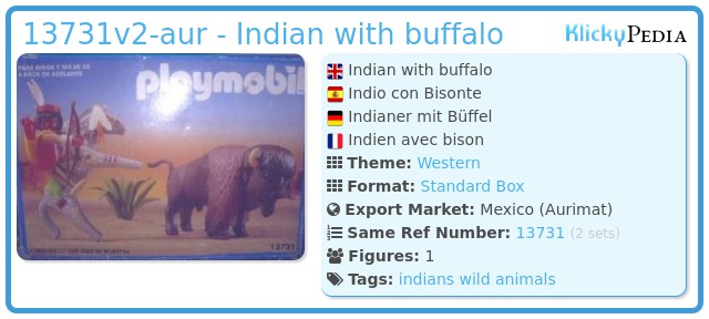 Playmobil 13731v2-aur - Indian with buffalo
