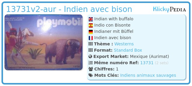 Playmobil 13731v2-aur - Indien avec bison