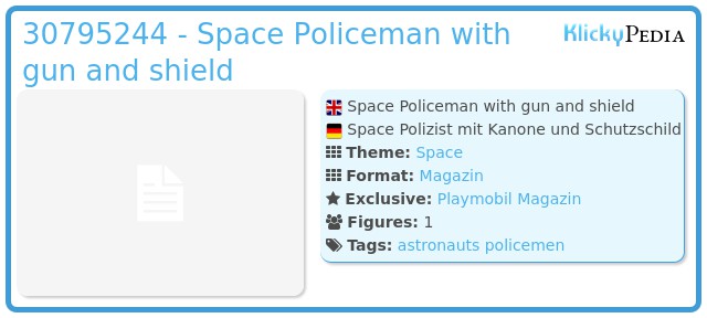 Playmobil 30795244 - Space Policeman with gun and shield