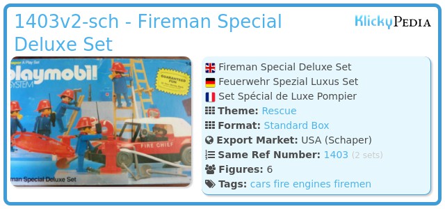 Playmobil 1403v2-sch - Fireman Special Deluxe Set