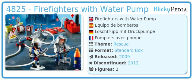 Playmobil 4825 - Firefighters with Water Pump