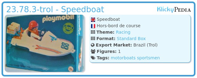 Playmobil 23.78.3-trol - Speedboat