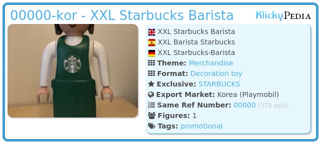 Playmobil 00000-kor - XXL Starbucks Barista