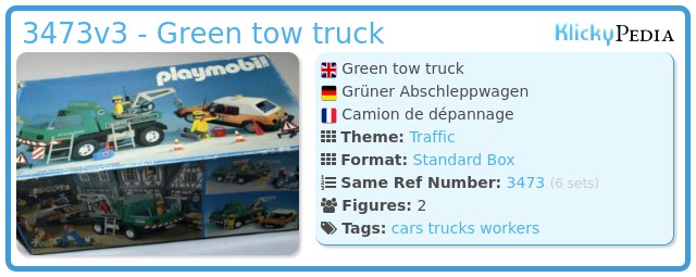 Playmobil 3473v3 - Green tow truck