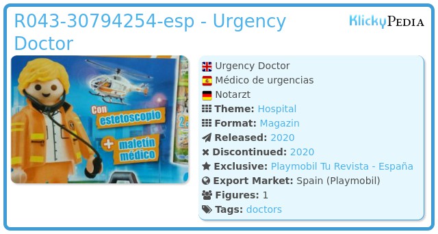 Playmobil R043-30794254-esp - Urgency Doctor