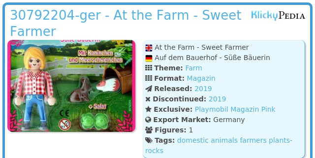 Playmobil 30792204-ger - At the Farm - Sweet Farmer