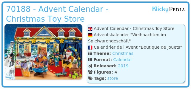 Playmobil 70188 - Advent Calendar - Christmas Toy Store
