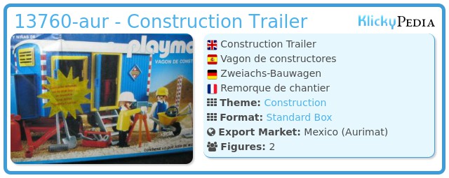 Playmobil 13760-aur - Construction Trailer