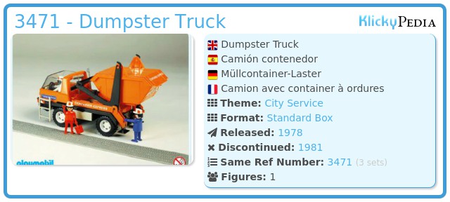 Playmobil 3471 - Dumpster Truck