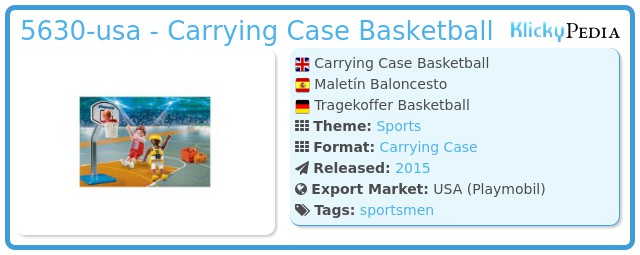 PLAYMOBIL 5630 Carry Case Basketball Carrying Case New sealed OOP 