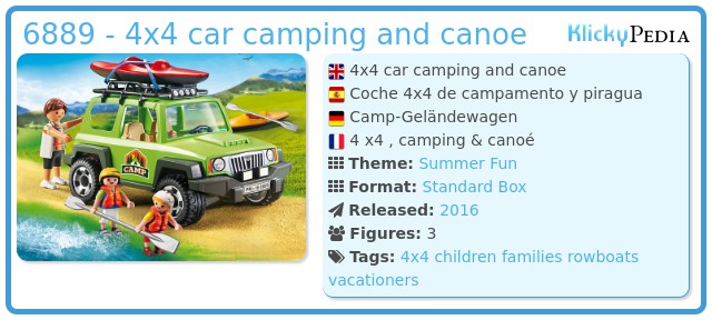 Playmobil 6889 - 4x4 car camping and canoe