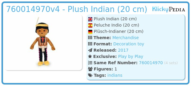 Playmobil 760014970v4 - Plush Indian (20 cm)