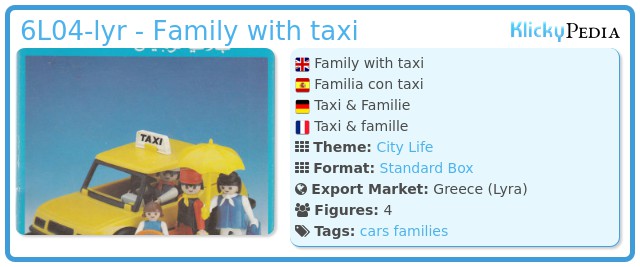 Playmobil 6L04-lyr - Family with taxi