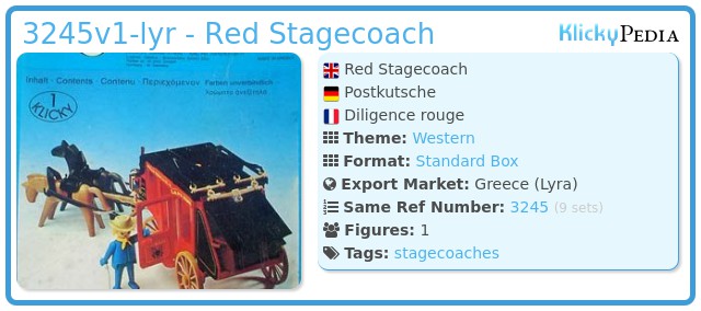 Playmobil 3245v1-lyr - Red Stagecoach