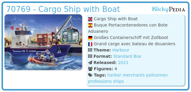 Playmobil 70769 - LARGE CONTAINER CARRIER WITH CUSTOMS SHIP