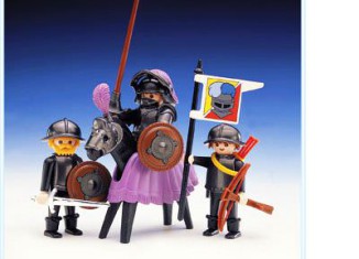 Playmobil - 3329-ant-esp - Caballero Negro con escuderos