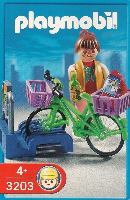 Playmobil 3203s2 - Bike Stand And Shopper - Box