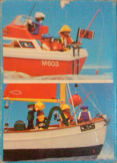 Playmobil 3347v2 - Fisherman with rod - Yellow - Back