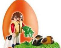 Playmobil - 4918v4 - Huevo Naranja Niña con conejillos de indias