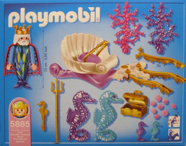 Playmobil 5885 - King Neptune and Seahorse Chariot - Back