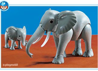 Playmobil - 7017 - 1 Large and 1 Small Elephant