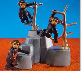 Playmobil - 7095 - 3 Schimpansen mit Felsen
