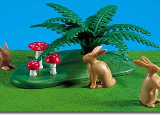 Playmobil - 7075 - Fern, Toadstool, 3 Hares - Detail Playmobil - 7075 - Fern, Toadstool, 3 Hares