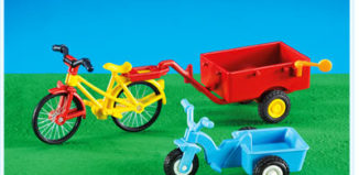 Playmobil - 7454 - Dreirad und Fahrrad mit rotem Anhänger
