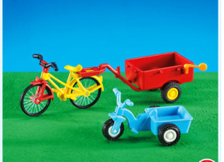 Playmobil - 7454 - Dreirad und Fahrrad mit rotem Anhänger