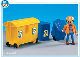 Playmobil - 7860 - Sanitation worker with 3 dustbins