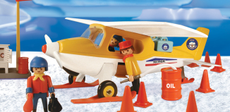 Playmobil - 3457-ant - Avion polaire jaune avec station de méteo